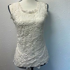 Lace tank floral detail. Fits like a glove!